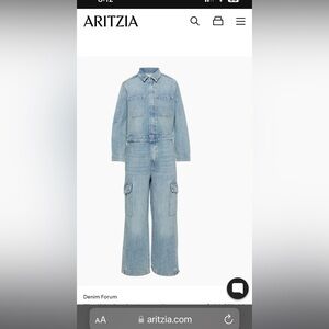 Aritzia denim forum 90’s Denim Jumpsuit Bleu Taboo size small